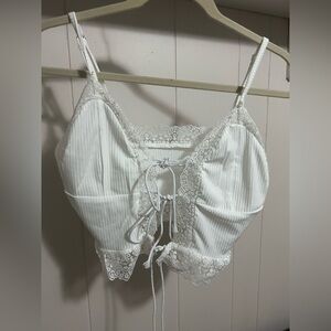 SHEIN Ivory Lace Detail top